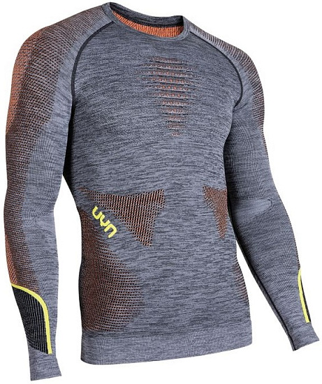 Лонгслив мужской UYN Ambityon Uw Black Melange/Orange/Yellow - Фото 3 большая