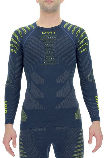 Лонгслив мужской UYN Resilyon Uw Round Neck Dark Blue/Yellow - Фото 1 большая