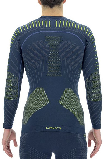 Лонгслив мужской UYN Resilyon Uw Round Neck Dark Blue/Yellow - Фото 2 большая