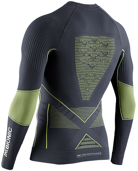 Лонгслив мужской X-Bionic Energy Accumulator 4.0 Charcoal/Yellow - Фото 2 большая