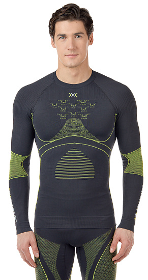 Лонгслив мужской X-Bionic Energy Accumulator 4.0 Charcoal/Yellow - Фото 4 большая