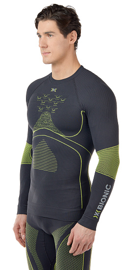 Лонгслив мужской X-Bionic Energy Accumulator 4.0 Charcoal/Yellow - Фото 5 большая