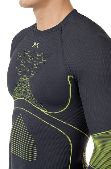 Лонгслив мужской X-Bionic Energy Accumulator 4.0 Charcoal/Yellow - Фото 7 большая