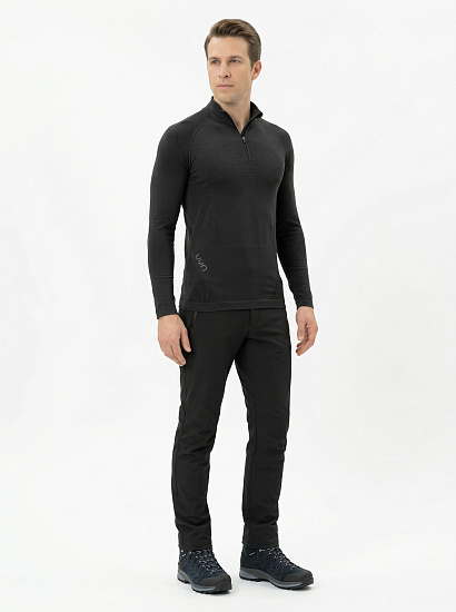 Лонгслив мужской UYN Evolutyon Biotech Uw Zip Up Black - Фото 4 большая
