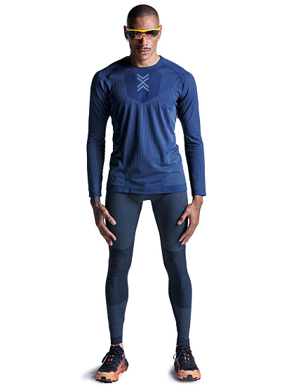 Лонгслив мужской X-Bionic Xceed Run Marine/Slate Blue - Фото 3 большая