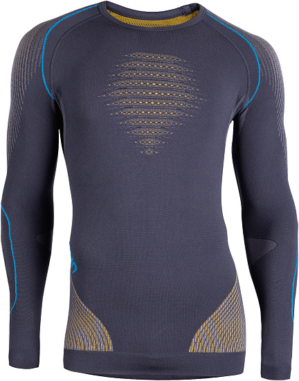 Лонгслив мужской UYN Evolutyon Uw Charcoal/Gold/Atlantic - Фото 1 большая