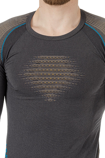 Лонгслив мужской UYN Evolutyon Uw Charcoal/Gold/Atlantic - Фото 4 большая