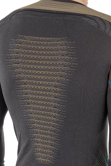 Лонгслив мужской UYN Evolutyon Uw Charcoal/Gold/Atlantic - Фото 5 большая