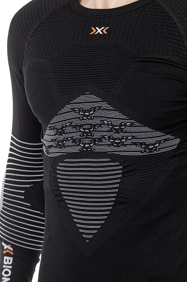 Лонгслив мужской X-Bionic Energizer 4.0 Opal Black/Arctic White - Фото 4 большая
