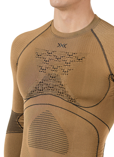 Лонгслив мужской X-Bionic Radiactor 4.0 Gold/Black - Фото 8 большая