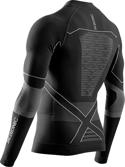 Лонгслив мужской X-Bionic Energy Accumulator 1/2 Zip Light Black/Light Grey - Фото 2 большая