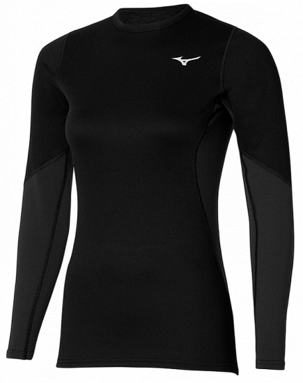 Лонгслив женский Mizuno Merino Wool Crew Black - Фото 1 большая