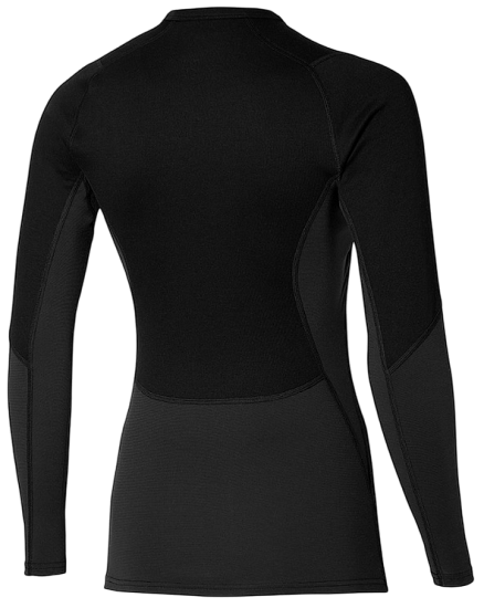 Лонгслив женский Mizuno Merino Wool Crew Black - Фото 2 большая