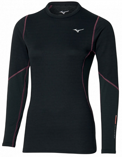 Лонгслив женский Mizuno Merino Wool Crew Black/Violet Quartz - Фото 1 большая