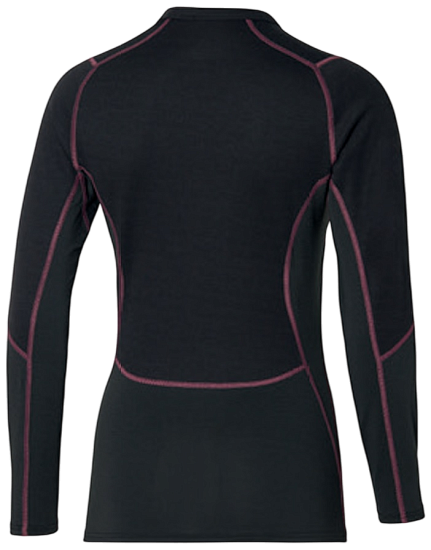 Лонгслив женский Mizuno Merino Wool Crew Black/Violet Quartz - Фото 2 большая