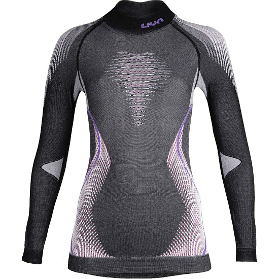 Лонгслив женский UYN Evolutyon Uw Turtle Neck Melange Anthracite Melange/Raspberry/Purple - Фото 1 большая