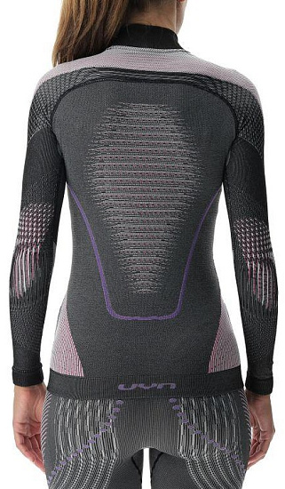 Лонгслив женский UYN Evolutyon Uw Turtle Neck Melange Anthracite Melange/Raspberry/Purple - Фото 4 большая