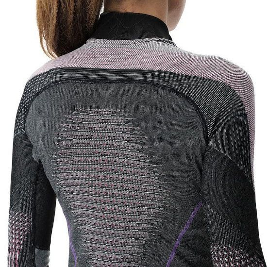 Лонгслив женский UYN Evolutyon Uw Turtle Neck Melange Anthracite Melange/Raspberry/Purple - Фото 7 большая