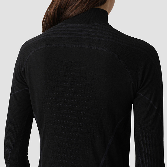 Лонгслив женский UYN Evolutyon Biotech Uw Zip Up Black - Фото 2 большая