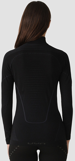 Лонгслив женский UYN Evolutyon Biotech Uw Zip Up Black - Фото 3 большая