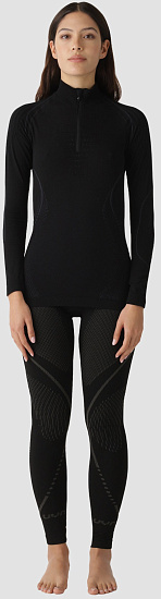 Лонгслив женский UYN Evolutyon Biotech Uw Zip Up Black - Фото 5 большая