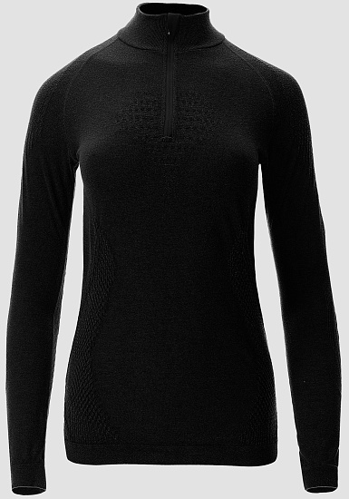 Лонгслив женский UYN Evolutyon Biotech Uw Zip Up Black - Фото 7 большая