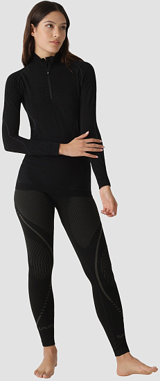 Лонгслив женский UYN Evolutyon Biotech Uw Zip Up Black - Фото 8 большая