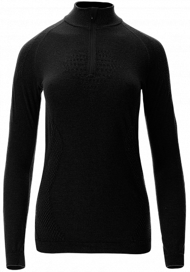 Лонгслив женский UYN Evolutyon Biotech Uw Zip Up Black - Фото 1 большая