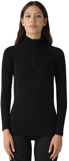 Лонгслив женский UYN Evolutyon Biotech Uw Zip Up Black - Фото 11 большая