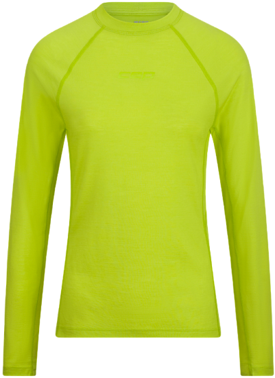 Лонгслив женский CEP C845MW Core Run Merino Base Layer Lime - Фото 1 большая