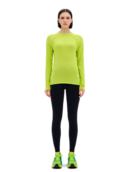 Лонгслив женский CEP C845MW Core Run Merino Base Layer Lime - Фото 4 большая