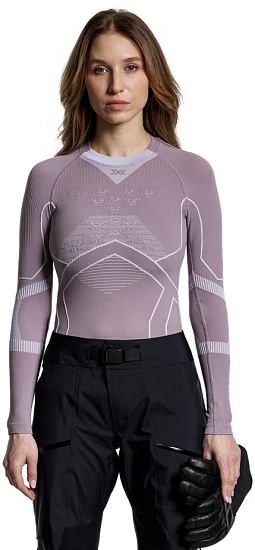 Лонгслив женский X-Bionic Energy Accumulator Light Dusty Lavender/Arctic White - Фото 4 большая