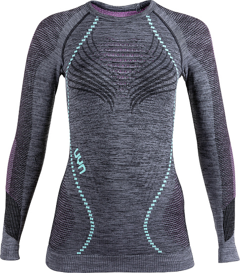 Лонгслив женский UYN Ambityon Uw Black Melange/Pink/Aqua - Фото 1 большая