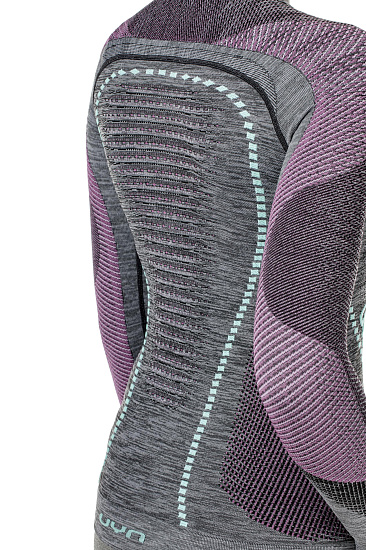 Лонгслив женский UYN Ambityon Uw Turtleneck Black Melange/Pink/Aqua - Фото 7 большая