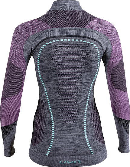 Лонгслив женский UYN Ambityon Uw Turtleneck Black Melange/Pink/Aqua - Фото 2 большая