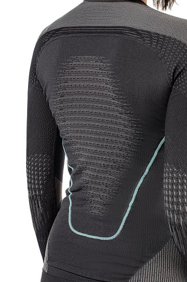 Лонгслив женский UYN Evolutyon Uw Charcoal/Anthracite/Aqua - Фото 7 большая