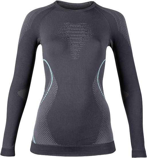 Лонгслив женский UYN Evolutyon Uw Charcoal/Anthracite/Aqua - Фото 1 большая
