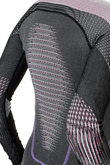 Лонгслив женский UYN Evolutyon Uw Melange Anthracite Melange/Raspberry/Purple - Фото 7 большая