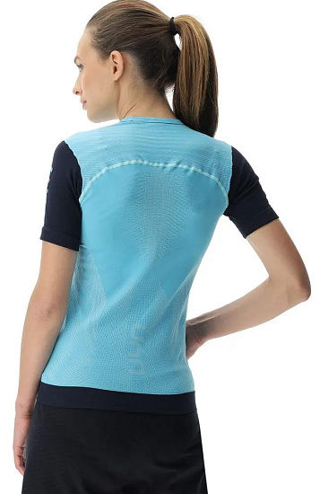 Футболка женская UYN Running Pb42 Ow Blue Radiance/Peacot - Фото 8 большая
