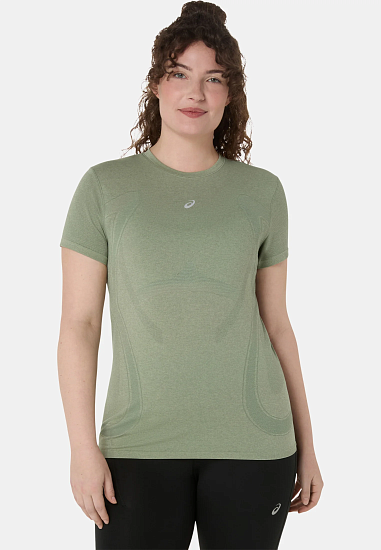 Футболка женская ASICS Road Seamless Monument Blue/Whisper Green - Фото 2 большая