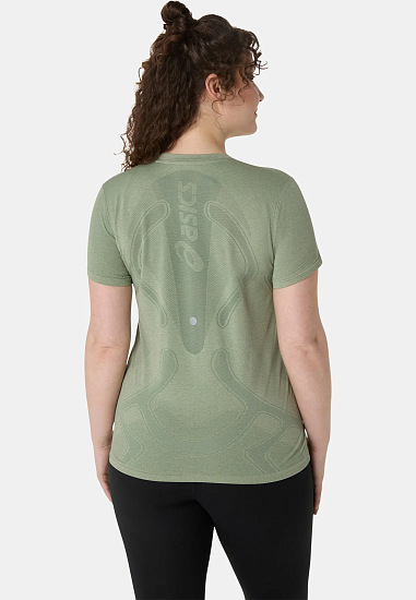 Футболка женская ASICS Road Seamless Monument Blue/Whisper Green - Фото 3 большая