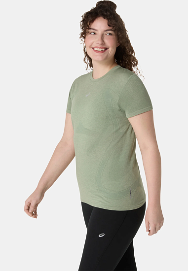 Футболка женская ASICS Road Seamless Monument Blue/Whisper Green - Фото 6 большая