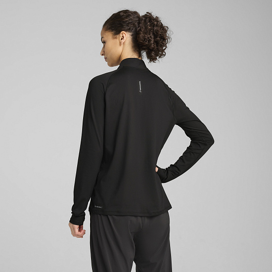 Лонгслив женский Puma Run Vel Cldspn 1/4 Zip Black - Фото 6 большая