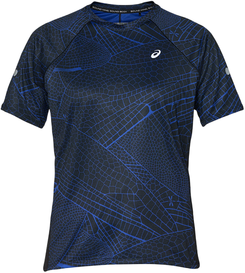 Футболка женская ASICS Road Lite Show Top Performance Black/Dark Cobalt - Фото 1 большая