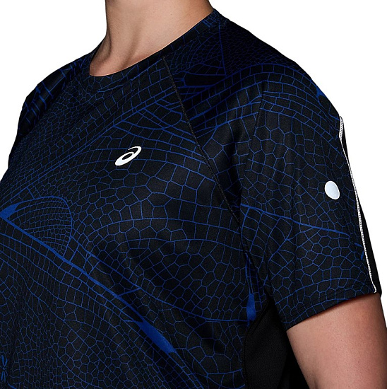 Футболка женская ASICS Road Lite Show Top Performance Black/Dark Cobalt - Фото 6 большая