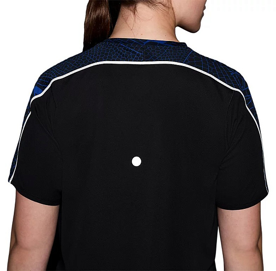 Футболка женская ASICS Road Lite Show Top Performance Black/Dark Cobalt - Фото 7 большая