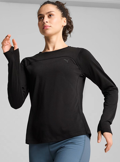 Лонгслив женский Puma Seasons Tech Wool Black - Фото 2 большая