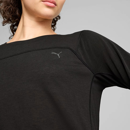 Лонгслив женский Puma Seasons Tech Wool Black - Фото 3 большая
