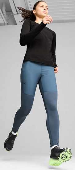 Лонгслив женский Puma Seasons Tech Wool Black - Фото 4 большая