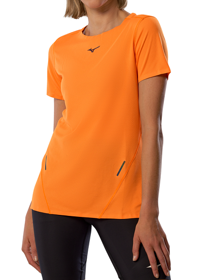 Футболка женская Mizuno Tech Light Daf SS Tangelo - Фото 3 большая